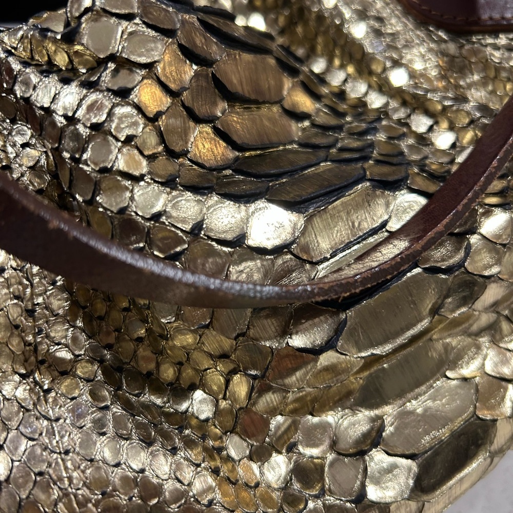 Pauric Sweeney Python Gold bag Bergdorf Goodman snakeskin - Picture 14 of 14